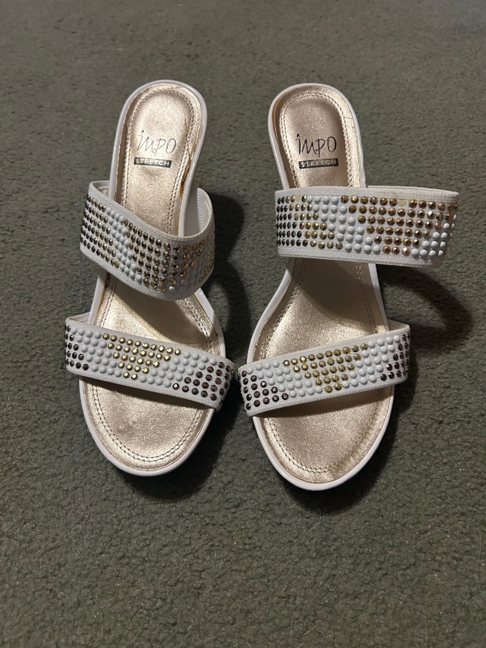 Impo Stretch Studded Wedge Heel Sandals